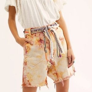 Free People We The Free She's A Legend Harem Shorts in Tie Dye